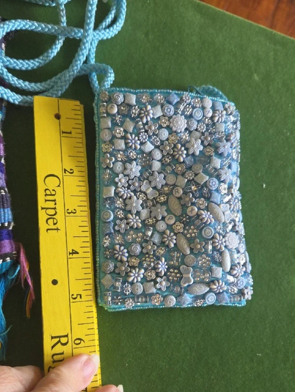 Blue Beaded Floral Phone Crossbody - Women Accessories